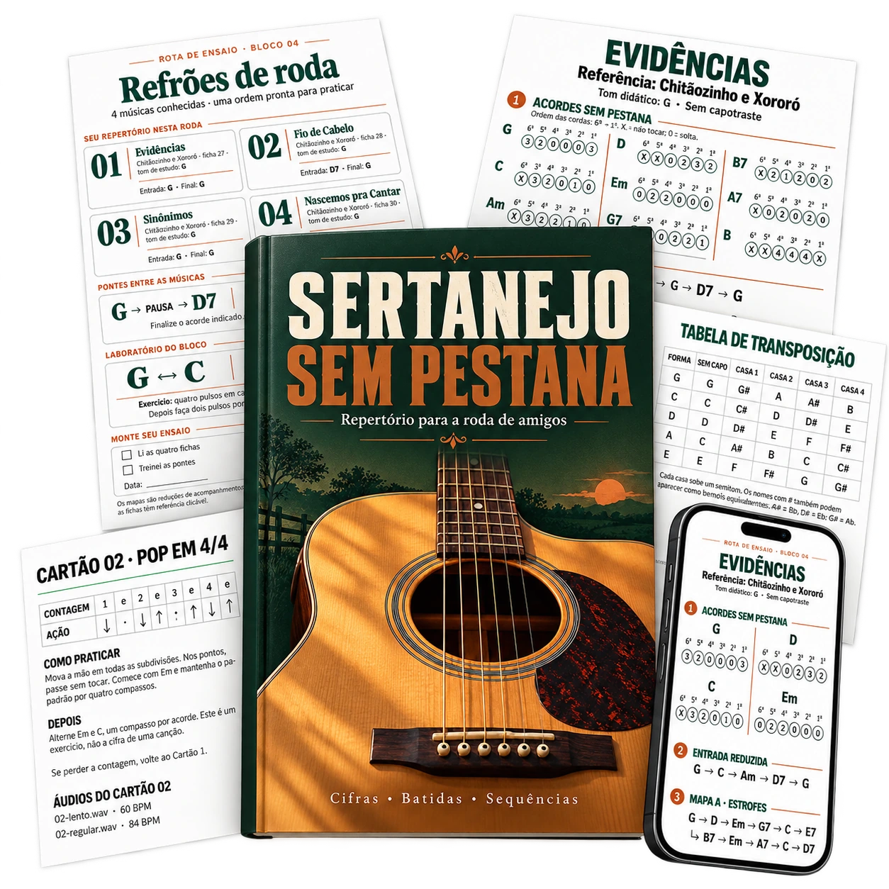 Sertanejo Sem Pestana: repertório e páginas reais do material